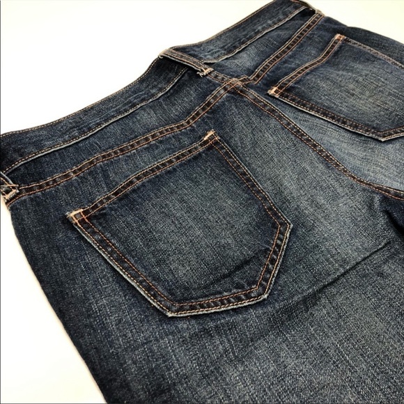 OLD NAVY Dark Blue Wash Distressed Raw Hem Denim Jean Bermuda Shorts SIZE 8 - Picture 7 of 11